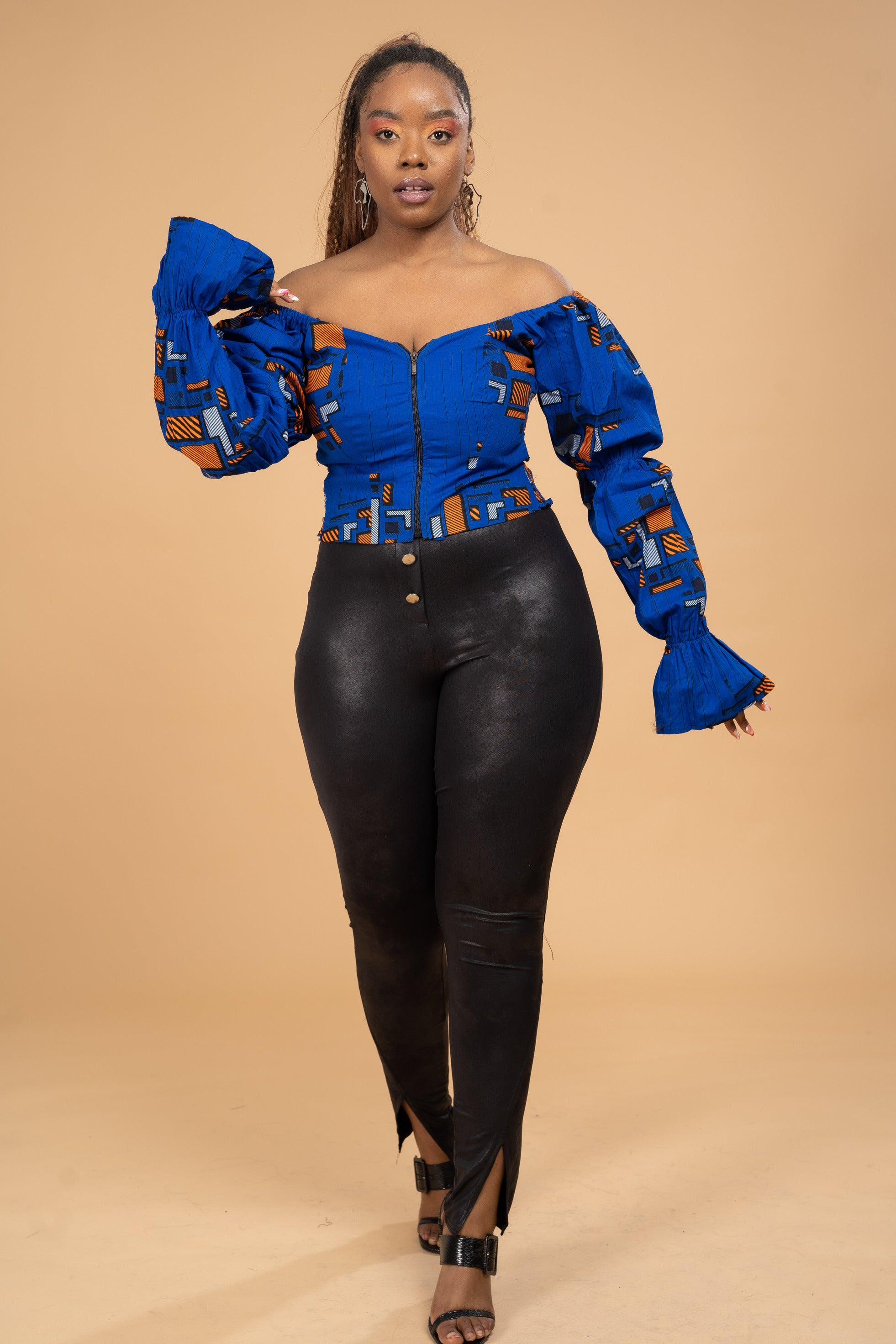 Mimz Ankara Crop Top | Blue African Print – M.A.DKollection