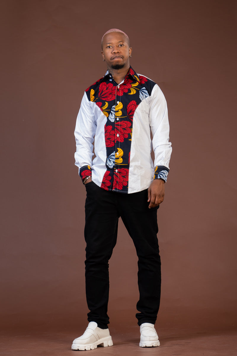 Trey Mixed Print Men Shirt