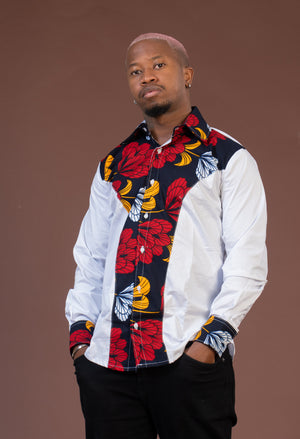 Trey Mixed Print Men Shirt