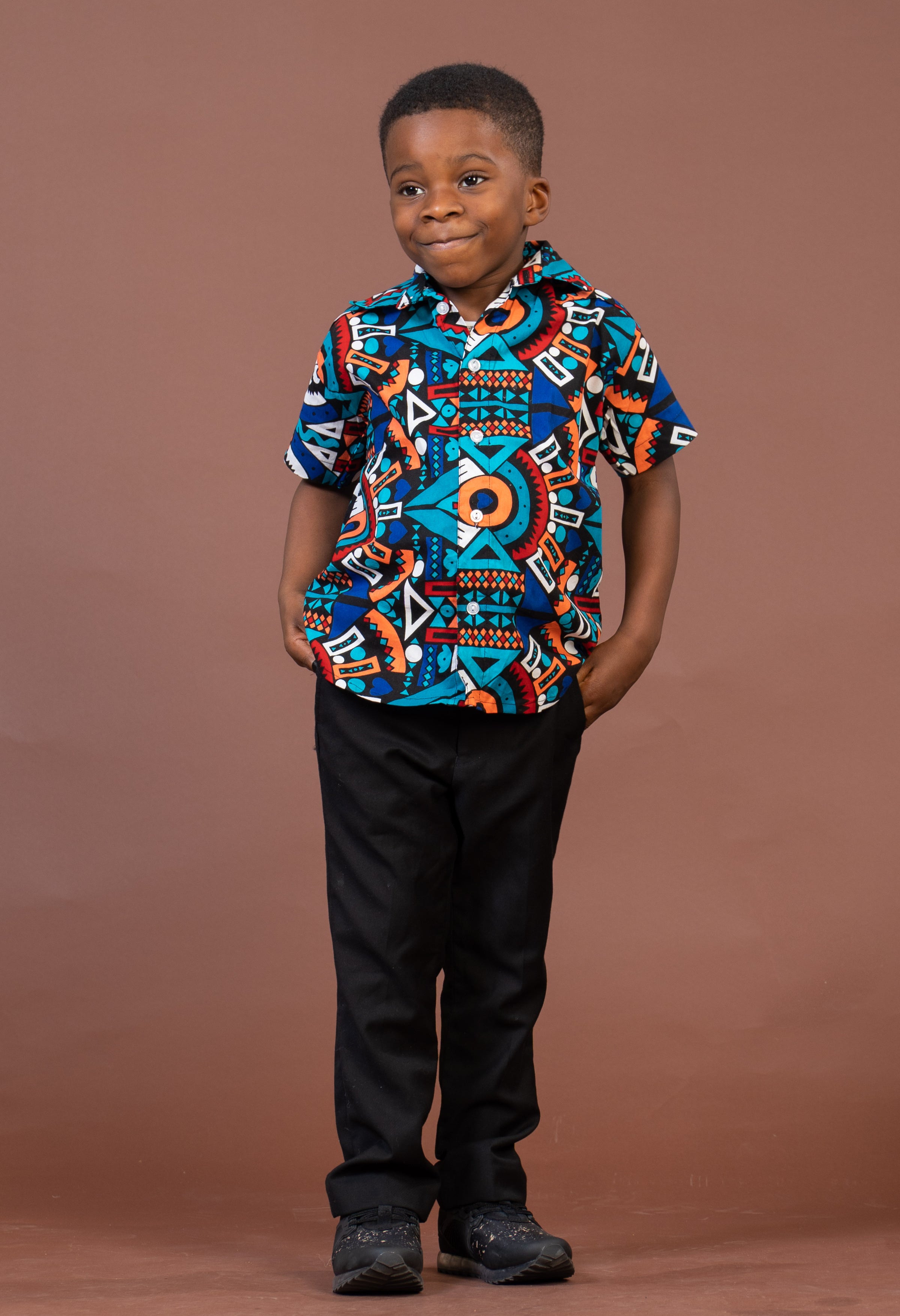 David Mixed Print Boy Shirt