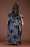 Gemma Ankara Maxi Dress | Blue and Gold African Print