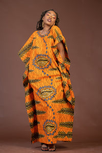 Georgia Ankara Maxi Dress | Yellow African Print