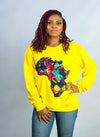 African Map Yellow Sweatshirt Top