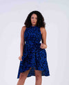 Zalda Ankara Sleeveless Dress | Blue African Print