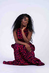 Mfoniso Ankara Maxi Dress | Pink and Blue African Print