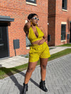 Gladys Ankara Crop Top | Yellow and Black African Print