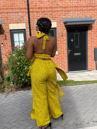 Gladys Ankara Crop Top | Yellow and Black African Print
