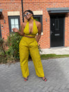 Gladys Ankara Crop Top | Yellow and Black African Print