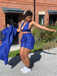 Gigi Ankara Crop Top | Blue African Print