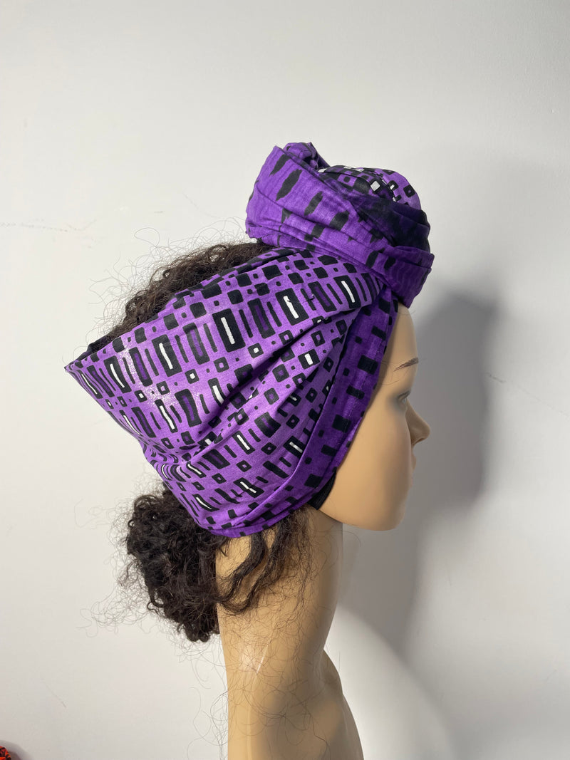 Alice Ankara  headwrap/scarf | Purple African Print