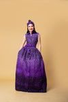 Alice Ankara Maxi Dress | Purple African Print