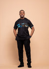 Connor Ankara 2 piece Men Shirt and Trouser | Black and African Print