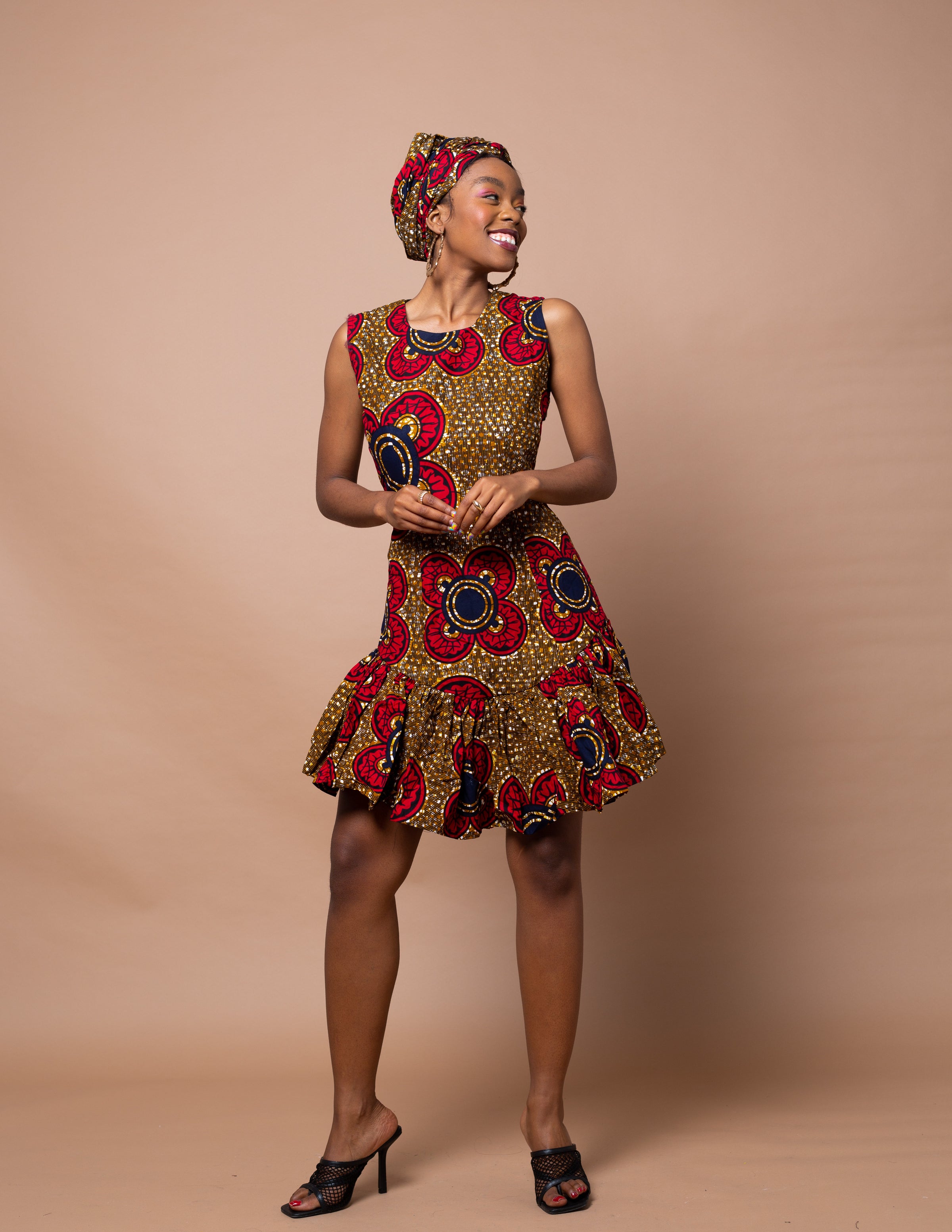 red and gold african dress Red African Dress
