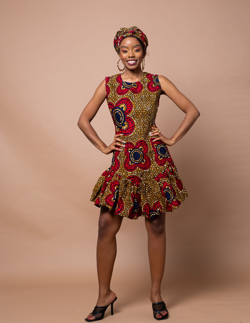 red and gold african dress African Ball Prom Dress | Stunning African Clothing