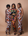Aladi Ankara Crop Top | Yellow and Blue African Print