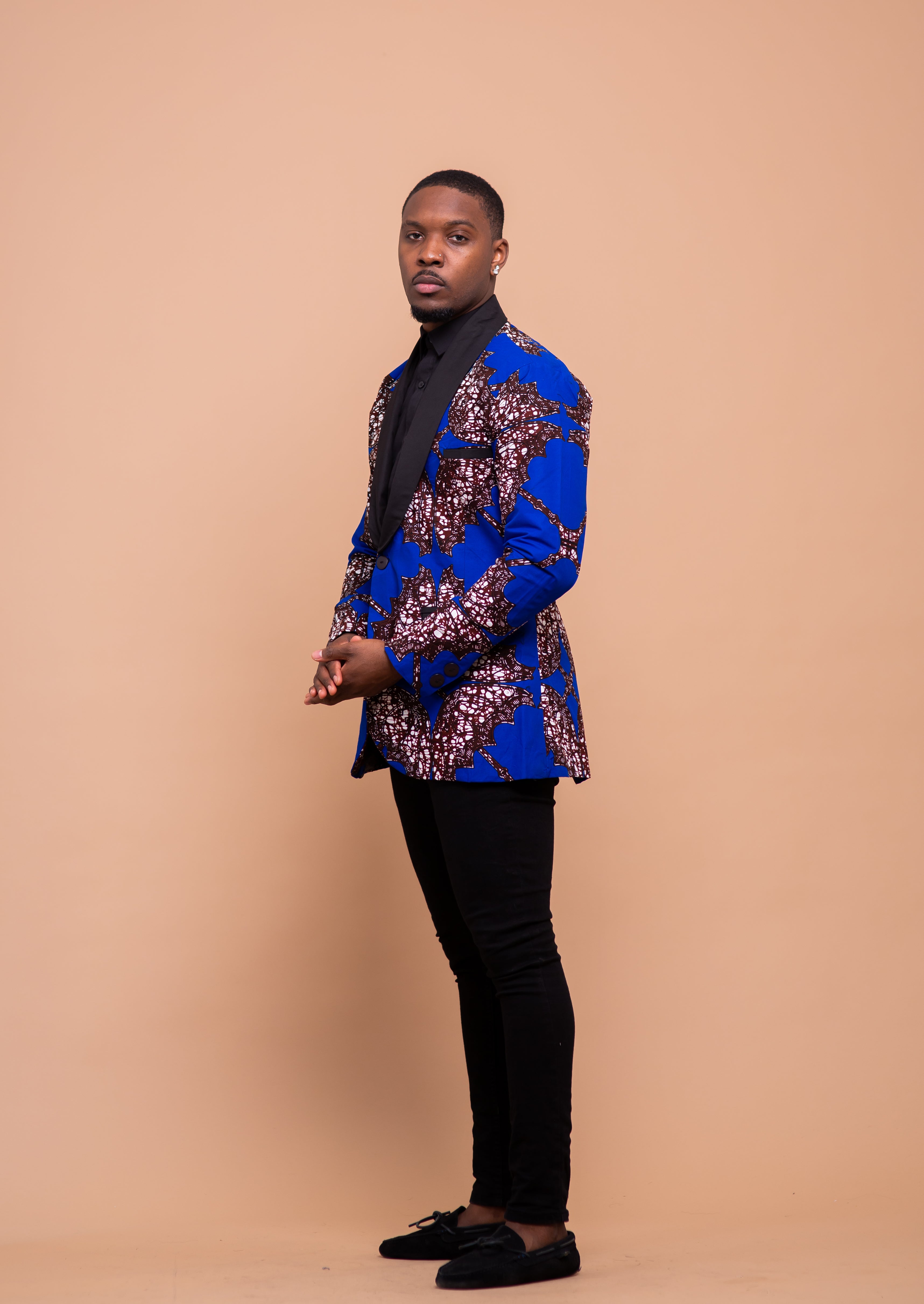 Caleb Ankara Men Blazer Blue African Print