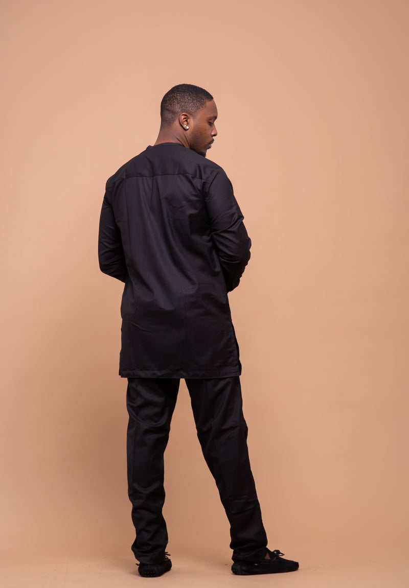 Cooper Ankara 2 piece Men Shirt and Trouser | Black and African Print