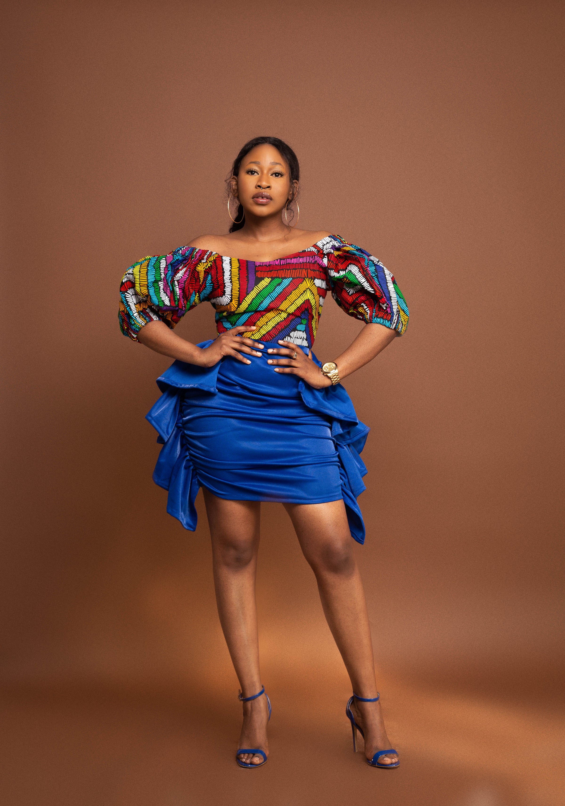 african short dress Eliyah Ankara Short flare Dress