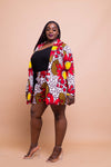 Tara Ankara Jacket | Pink and White African Print