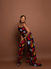 Koko Ankara Tube Jumpsuit | Red and White African Print