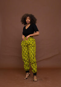 Astrid Ankara High Waisted Trouser | Yellow African Print