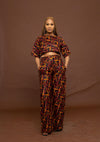 Carmel Ankara High Waisted Trouser | Brown and Black African Print