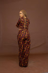 Carmel Ankara High Waisted Trouser | Brown and Black African Print