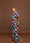 Champo Ankara High Waisted Trouser | Blue and White Multicolored African Print