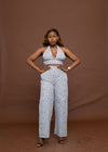 Ginny Ankara Crop Top | White and Black African Print