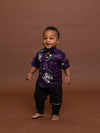 Simon Ankara Boy Shirt | Purple and White African Print
