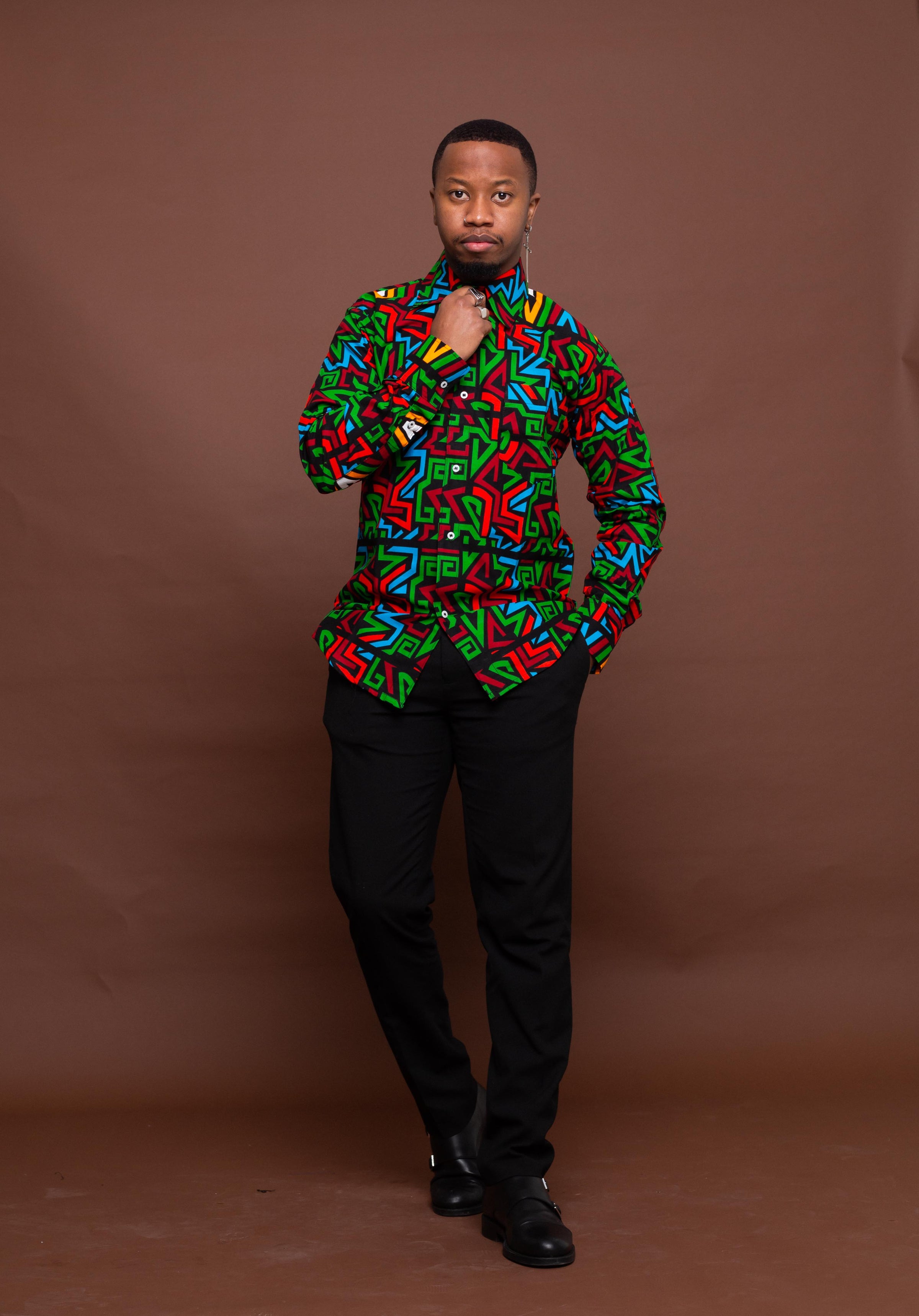 Francis Ankara Men Long sleeve Shirt Francis Ankara Men Long sleeve Shirt