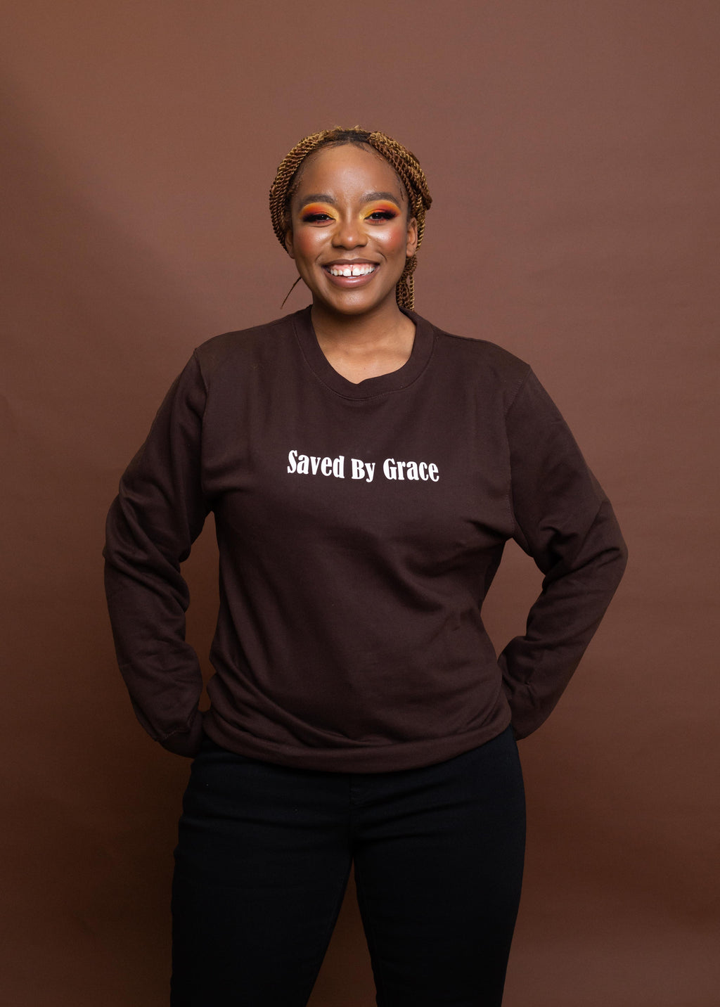 SAVED BY GRACE Sweatshirt (Brown)