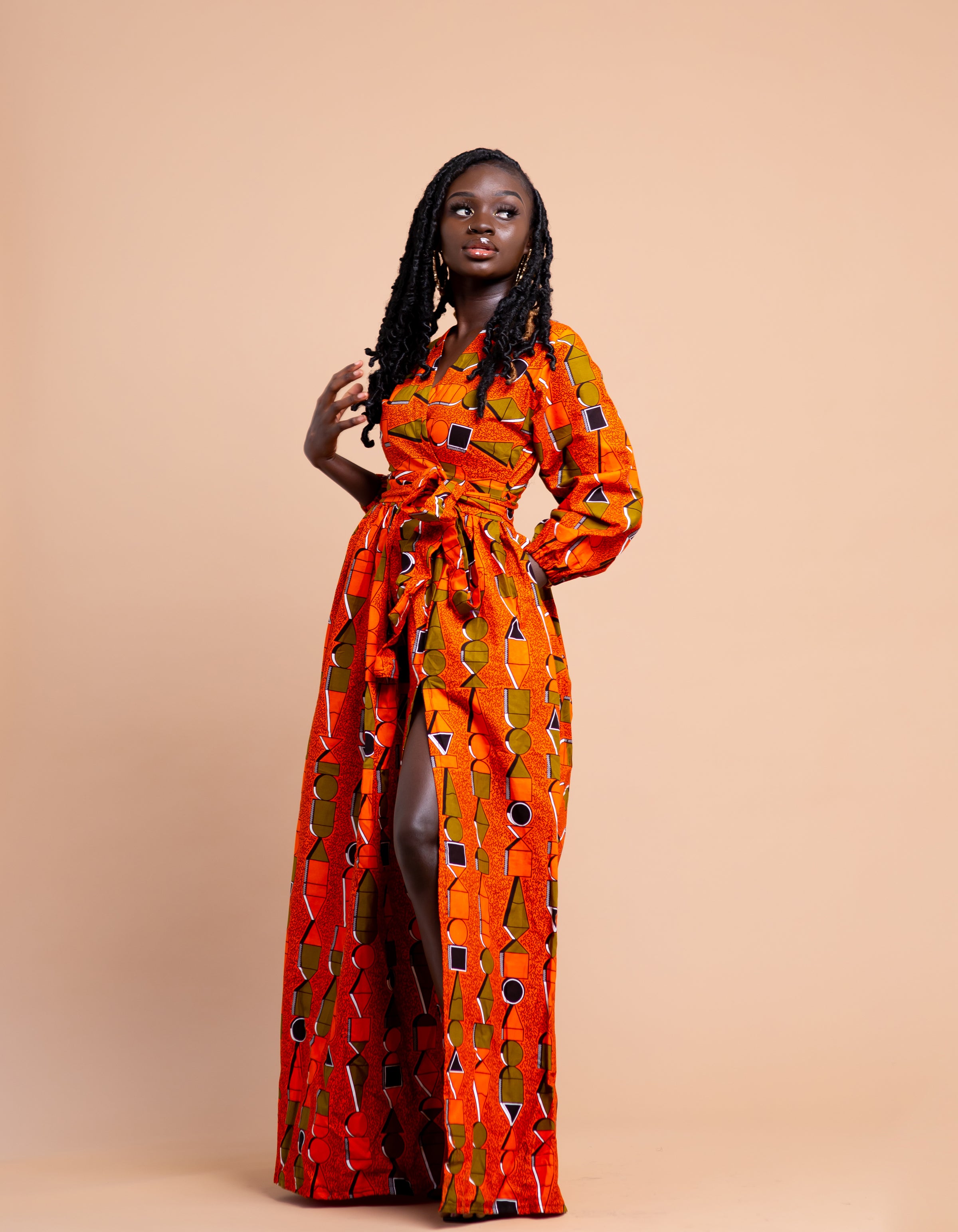 Annette Ankara Maxi Dress | Orange African Print M.A.DKollection Annette Ankara Maxi Dress | Orange African Print M.A.DKollection