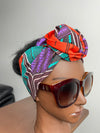 Purple and Orange Lined Head wrap