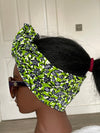 Green and White Satin Lined Head wrap