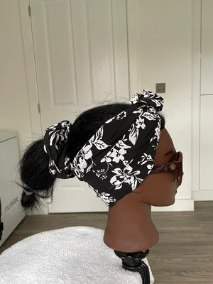 Black  Satin Lined  Headwrap