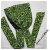 Green and White Satin Lined Head wrap