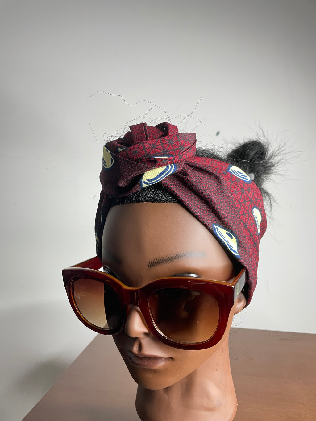 Dark Red Satin Lined Head wrap