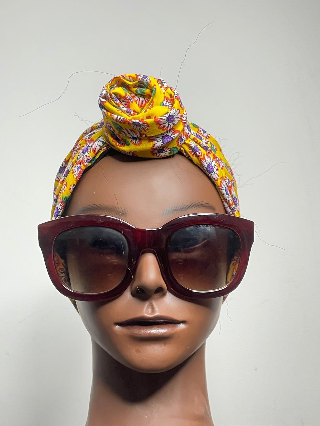 Yellow Satin Lined Head wrap